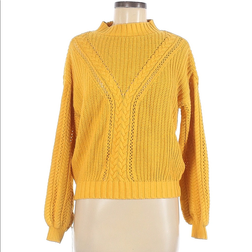 Reunited Clothing Mustard Yellow Bell-Sleeve Sweater